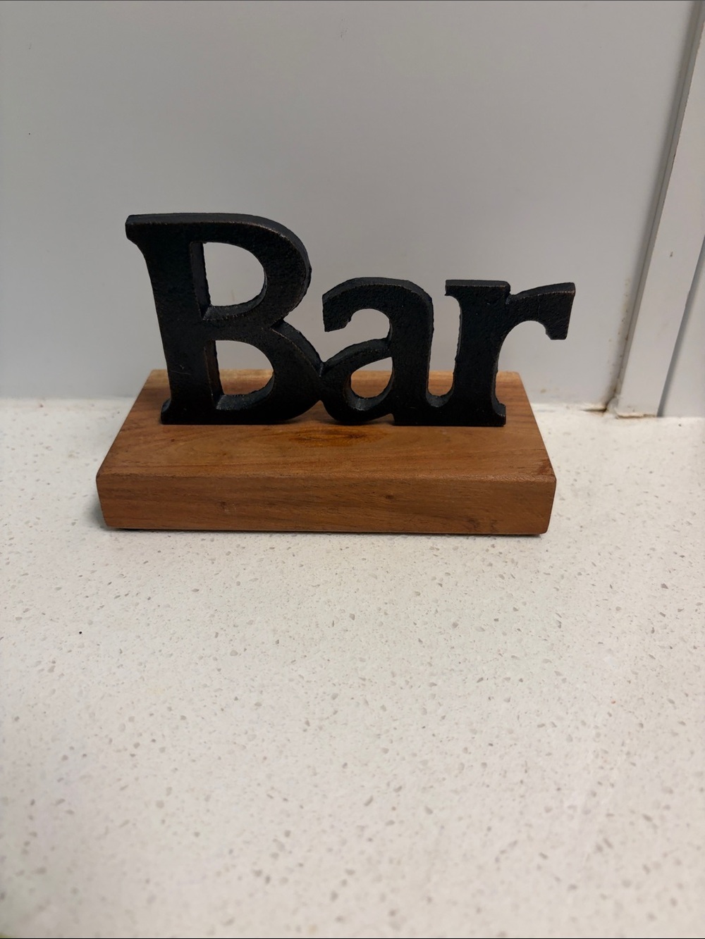 T.J.Maxx Black 'Bar' Countertop Accent on Wood Base